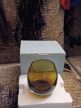 4/$40 New PartyLite Greenish Rounded Glass Candle Holder